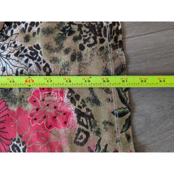 Laura Ashley Petite Floral & Leopard Print Long Sleeve Top Cotton PL - Picture 5 of 6